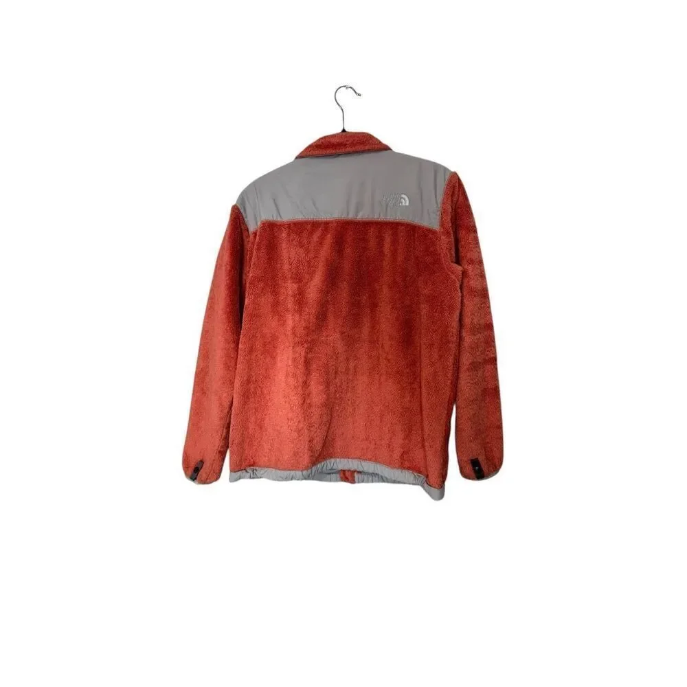 The North Face Fleece Jacket Youth XL Juniors Full Zip Coral Gray
